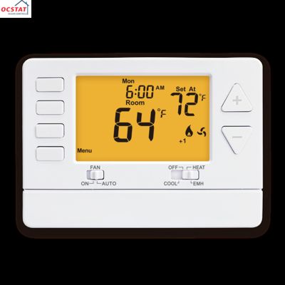 White Electronic Heat Pump Room Thermostats for Temperature Control in Commercial Buildings