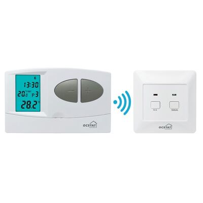 OFF System Operation Mode Wireless Boiler RF Programmable Thermostat 130 X 80 X 35 Mm Compact Size Ideal for Commercial HVAC Control Solutions