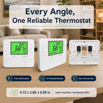 RIseem Smart 7 Day Programmable Thermostat Wi-Fi 2.4GHZ Take Control of Your Energy Usage with Customizable Programming