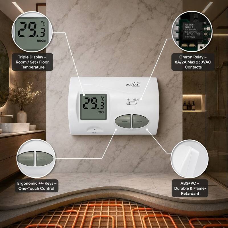 Power Consumption 1.5 MW Non Programmable heating Boiler room thermostat For Thermoplastic Packaging Production