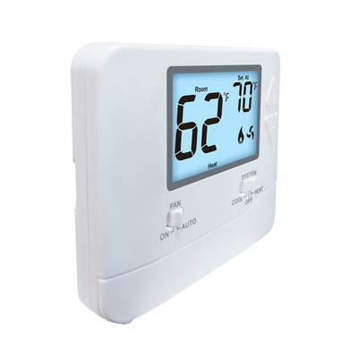프로그램 할 수 없는 Riseem 블루 백라이트 단일 단계 24V HVAC 가정용 테르모스타트 사각형 모양