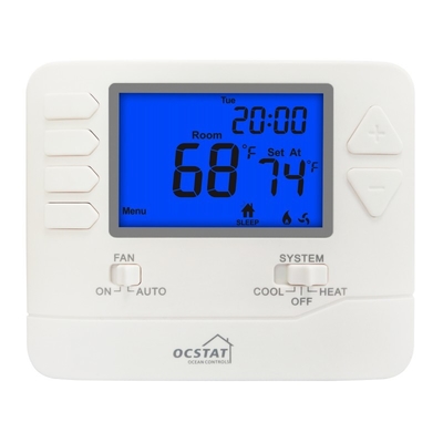 Riseem 1 Heat / 1 Cool 24V 프로그램 가능한 AC 홈 템포스타트