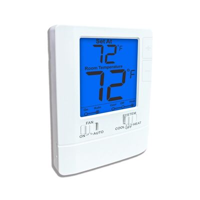 LCD 디지털 디스플레이 와이어드 룸 온도 계열 32°F ~ 99°F 백라이트 색상 흰색 파란색 녹색 HVAC 제어 솔루션