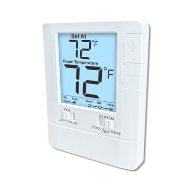 온도 제어 범위 44°F ~ 90°F 유선 실내 비프로그래밍 가능 온도 조절기, 정확도 ±1°C, 크기 86mm 너비 125mm 높이 27mm 깊이