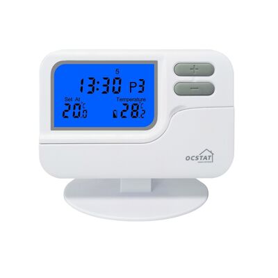 230V 방염 PC ABS 무선 보일러 프로그래밍 가능 난방 온도 조절기, 0°C ~ 35°C 온도 범위, 0.1°C 단위, HVAC 시스템 통합