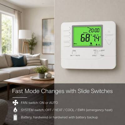 Heagstat NTC 센서 및 내화성 ABS PC 7일 프로그래밍 가능 열펌프 제어용 온도 조절기