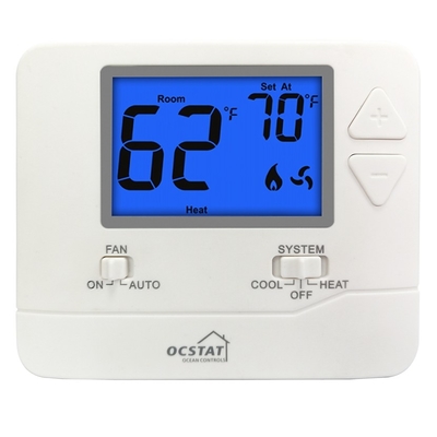 라이즈엠 HVAC 디지털 프로그래밍 불가능한 홈 온도 조절기 블루 백라이트 LCD 디스플레이