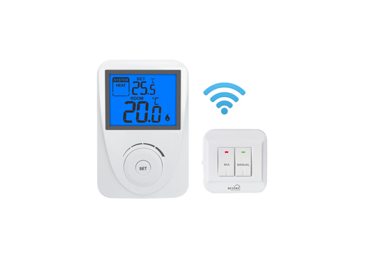 라이스엠 230V 무선 디지털 HVAC RF 방 온도 조절기 보일러