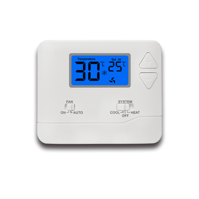 Riseem 화이트 LCD 디스플레이 디지털 룸 HVAC 시스템을 위한 비프로그램 가능한 온도 조절기