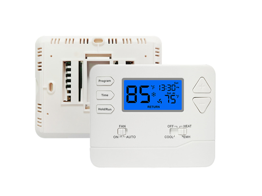 FCC 2 열 / 1 냉각 ABS 프로그래밍 가능한 디지털 방 열 펌프 상승 온도 조절기 HVAC